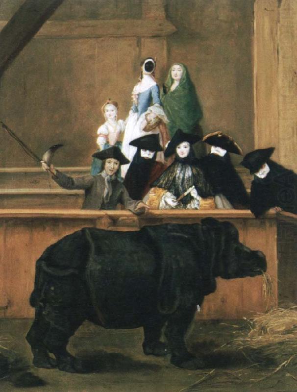 Pietro Longhi exhibition of a rhinoceros at venice oil painting picture